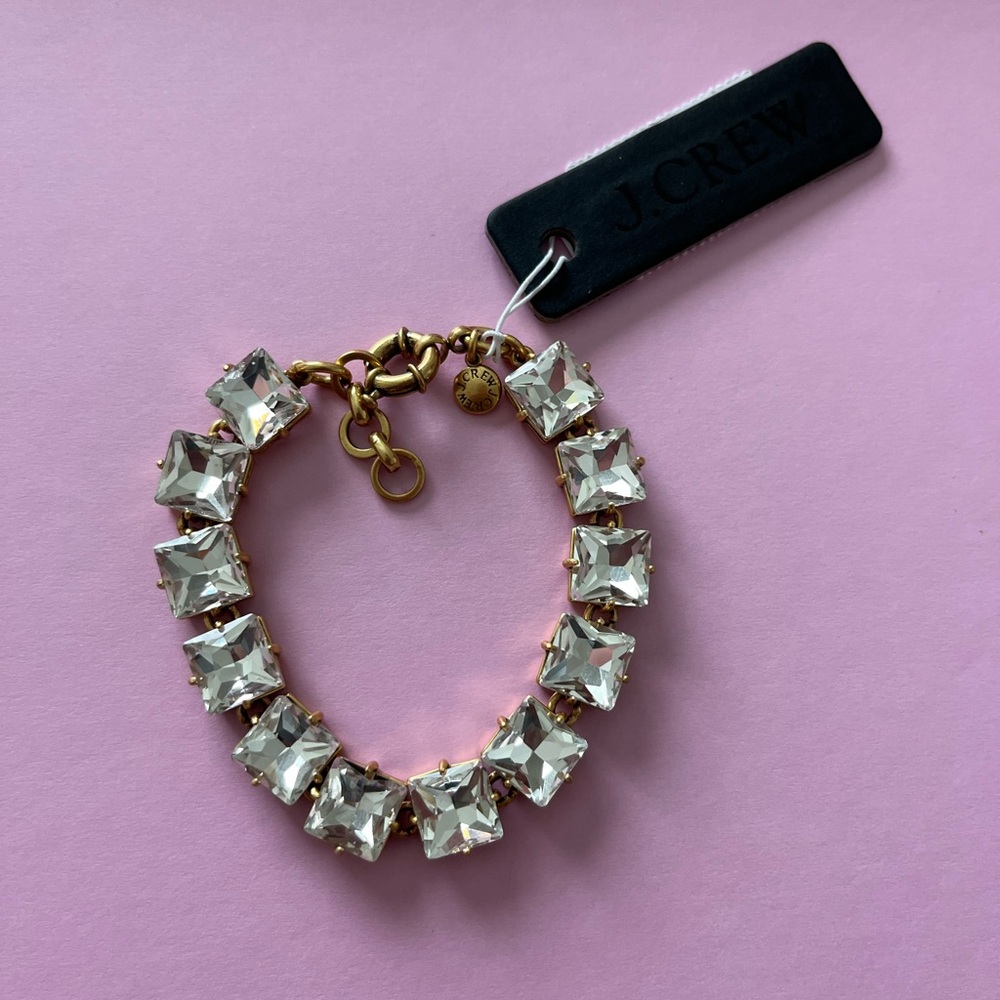 J.Crew Square-shaped crystal tennis bracelet